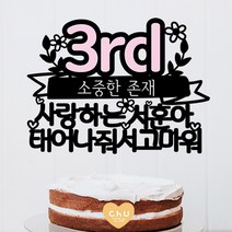 츄토퍼 분홍포인트 첫돌 백일 상차림 등 아기기념일 케이크토퍼 생일축하, 1개, 3rd