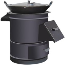 주물화목난로 전원주택 난방 쉘터 동계 연통 겨울, 12. 클래식 46cm+2m파이프+40cm냄비