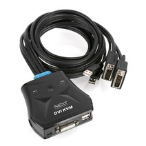 넥스트 2:1 USB DVI 케이블일체형 KVM 스위치 1.4M 1080P 지원 NEXT-632DC-KVM