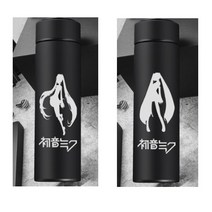보컬로이드 미쿠 500ml LED 디지털 온도계 보온병 텀블러 2종택1, 02