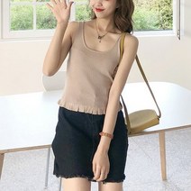 베러댓걸 9641 - 밑단프릴 데일리 니트 민소매