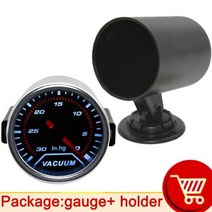 진공게이지 범용 52mm 진공 게이지 자동차 게이지 포드 홀더 0-30 n. 미터, with gauge cup