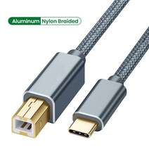 USB B 20 프린터 케이블 편조 스캐너 엡손 HP 캐논 브라더 맥북 프로 삼성 MIDI 제어, 01 Grey_04 1.5m