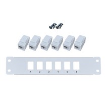 CAT6 6 포트 차폐 패치 패널 RJ45 10G 준비된 금속 하우징 T568A 및 T568B 배선 용 색상 코드 레이블 화이트