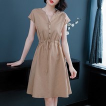 빅사이즈 린넨 중년 엄마 원피스 여름 W124