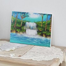 캔버스천데코사각액자33.4×24.2_풍수폭포그림