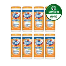 유한양행 [본사직영] 유한크로락스 세정살균티슈 오렌지 퓨전 35매, 258g, 8개