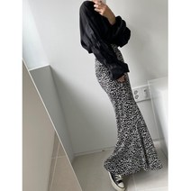 옷쁨-여성 여름 봄 여름 가을 허리 밴딩 플리츠 호피 스커트