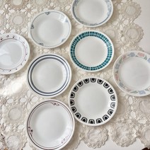 [미국빈티지] 코렐 바이 코닝_단종 빈티지 접시 플레이트 (브래드접시-8종)/Corelle by CORNING_BREAD PLATE, 클래식카페블루, 1개