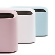 더우지 인테리어 심플 휴지통 사무실 정리하기 커버로 속비닐 가려주는 깔끔 쓰레기통 베드룸 욕실 화장실 안방 거실, 1개, 화이트