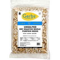 미국직구 GERBS 무염 통호박(페피타스) 껍질 씨앗 2파운드 없는 식품 상위 14개 단백질 섬유 포장된 한 슈퍼푸드 스낵 비 GMO 드라이 로스트 방부제 없음 재판매 가능 가방, 상세참조, 수량