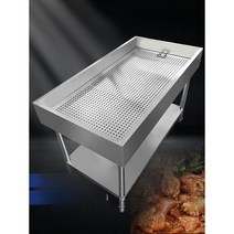 업소용 튀김 조리대 작업대 식기 건조대 음식 분류 배수 기능 펀칭 기름빼기 치킨 채반, 깊이 10CM  배수구멍+바퀴O