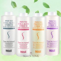 인더스 샴푸 피토 콜라겐 엔리치 피토 프로틴 단백질 샴푸 린스 컨디셔너 1500ml 대용량 헤어샵 전용 미용실 약산성 샴푸 단백질 약산성 5.5 사과향 냄새 향기좋은샴푸, 피토프로틴 산성샴푸 1500ml