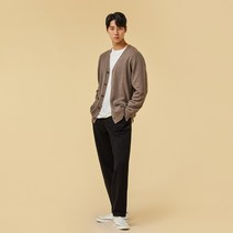 [JAJU/자주] 남 메리노울 V넥 가디건_라이트 브라운