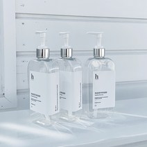 뉴앤룩 슬림 디스펜서 손세정제 용기 클렌징오일 주방세제 리필 공병, 투명 라운드 슬림 (실버 펌프), 1개