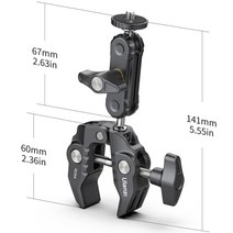 uurig r060 r094 r093 슈퍼 클램프 14quot 38quot 사진 촬영용 dslr 카메라 홀더 클립 짐벌 매직 암용 나사 마운트 어댑터, 씨엔, r094 거리 60mm