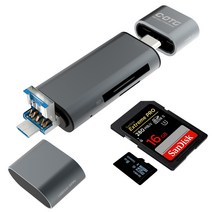 요이치 2in1 USB 2.0 메모리 카드리더기, CTC-CR200, 혼합색상