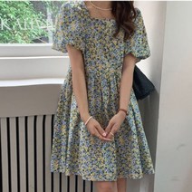 겟잇미 스퀘어넥 플라워 패턴 미니원피스