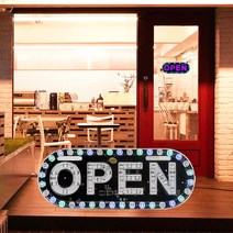 에폭시 OPEN LED간판 12V전용 -입간판 영업중간판 전광판 미니간판, 자동변환, 1개