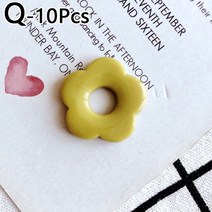 리본 귀걸이 14k 매듭 링 여자 10Pcs 수제 보석에 대 한 다채로운 꽃 모양 아크릴 구슬 DIY 팔찌 목걸이 액세서리 쥬얼리 구성 요소