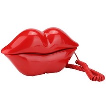유럽 스타일 홈 유선 전화 유행 핑크 립 모양의 데스크탑 입 오피스 호텔 장식, [02] Red