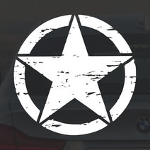 어른킹 JEEP 대형 지프 빈티지 스타 STAR 포인트 컬러 데칼 스티커 자동차 드레스업 익스테리어 방수 시트지, 빈티지 스타(대형) -화이트