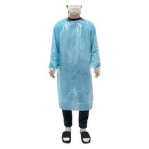 일회용 비닐 김장 앞치마 비닐가운, SY-03_일회용비닐가운 M/블루, 1개