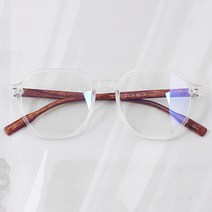 하루홀릭 남여공용 오버사이즈 우드느낌 다각형 가벼운 TR 뿔테안경 블루라이트 차단 안경