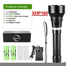 수중랜턴 방수후레쉬 손전등 스쿠버다이빙 XHP160 전문 다이빙 강력한 토치 800m 수중 램프 IPX8 방수 LED 스쿠버 조명, [05] XHP160 E