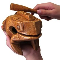 Deluxe Large 6” Wood Frog Guiro Rasp - Musical Instrument Tone Block - by World Percussion USA, 1