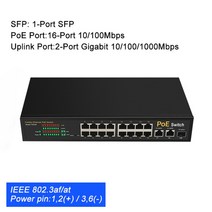 네트워크 스위치 Poe 스위치 48v 4 8 16 포트 100mbps 기가비트 ieee, 협력사, 16포트 100mbps 포