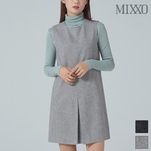 미쏘 프론트 맞주름 민소매 원피스_MIWOWA124G-T