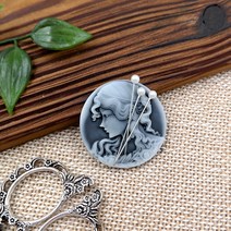 마미쏘잉/ 니들홀더 니들마인더-블랙 골든브라운/ 프랑스자수 십자수 자석핀쿠션 마그네틱핀방석, 골든브라운, 1개