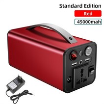 45000mah 휴대용 전원 공급 장치 충전 스테이션 태양열 발전기 180w 고속 충전 비상 배터리 캠핑카 점프 스타터, 45000mah 레드, 110v