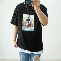 스트릿 덩크 프린팅 루즈핏 오버핏 면티셔츠 빅사이즈반팔