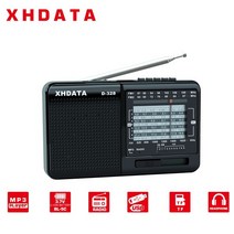 FM라디오 에서 선박 us XHDATA D328 블랙 휴대용 라디오 AM FM SW 12 밴드 DSP/MP3 음악 플레이어 및 TF 카드 슬롯 USB 미니 FM 라디오 수신기, CHINA_Black