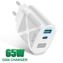 65w GaN 충전기 폰 14 13 프로 맥스 PD 33W QC3.0 USB 타입 C 삼성 S22 샤오미 Mi 12 용 고속 원플러, 02 White EU, 02 White EU