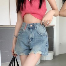 여성 핑크 라벨 뒷 포인트 포켓 주머니 청반바지.디작소