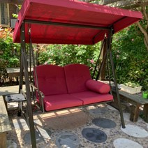 야외 그네 라탄 의자 등나무 원목 흔들 정원 카페 인테리어 휴식, H