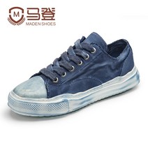 남성 신발 일본 미하라 캔버스 신발 두꺼운 바닥 신발 로우 탑 캐주얼 신발 수제 오래된 레트로 mmy 디졸브 신발