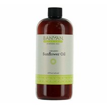 Banyan Botanicals 해바라기 오일 - USDA 유기농 473.6g (16온스) 마사지를 위한 전통적인 아유르베다 오일 100% 순수 경량 캐리어, 16 Fl Oz (Pack of 1)