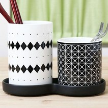 [P1D] 다이아스퀘어 도자기 수저통 2단 1P 숟가락통 꽂이 / 수저통 숟가락통 티스푼통 예쁜수저통 포크통 수저정리함 커트러리보관 도자기수저통 수저꽂이 수저보관함 ( P1D / 991247EA ), 본상품