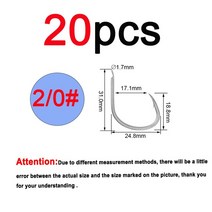 어시스트훅 농어지그헤드 갈치루어채비Lionriver 바닷물 밝은 주석 낚시 지원 후크 큰 바다 송어 파이크 느, 02 20pcs 2l0