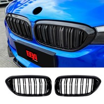 BMW G30 5시리즈 M5 그릴 2줄 키드니 M퍼포먼스 DIY 튜닝 520d 530i 540i M550d 등 00162, 1번 올블랙