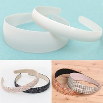 반달 머리띠 / 플라스틱 여자 넓은 자수 헤어 머리 띠 악세사리 만들기 부자재 밴드, 4cm