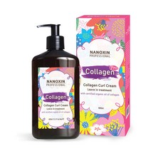 NANOXIN 헤어콜라겐 대용량 컬크림 씻어내지않는 헤어트리트먼트 컬링로션 400ML 컬크림 왁스로션, 1개