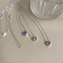 실버925 언더플래닛 데일리 심플 미니 큐빅 하트 은 목걸이 sn059