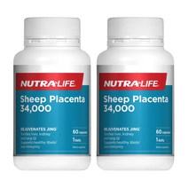 NUTRALIFE Sheep Placenta 34 000 뉴트라라이프 뉴질랜드 쉽 플라센타 양태반 34 000mg 60캡슐 2팩