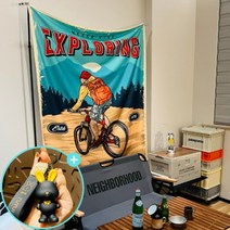 전세집 중문대신커튼 홈 캠핑 분위기 배경 천 캠핑 캠프 현관가림막 커튼, 캠핑분위기A