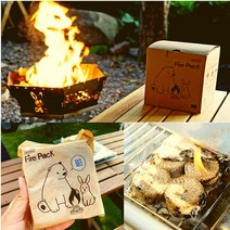 파이어팩 캠핑 연료 숯 장작 착화제 장작불쏘시개 점화제 천연착화탄 번개탄 1박스+1팩(사은품), 오로라가루1박스(10팩)